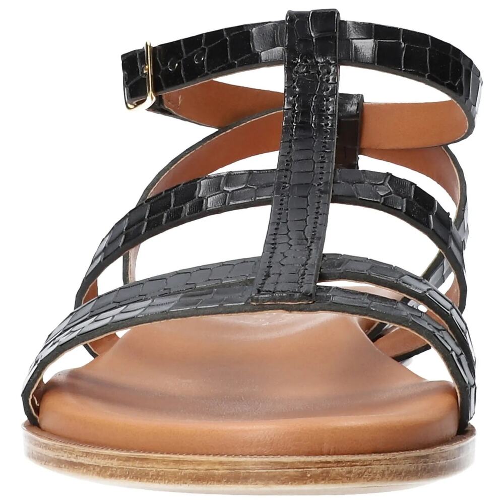 Bella Vita Women Slingback Ankle Strap Sandal Ira-Italy Size US 7.5M Black Croco - Picture 4 of 7